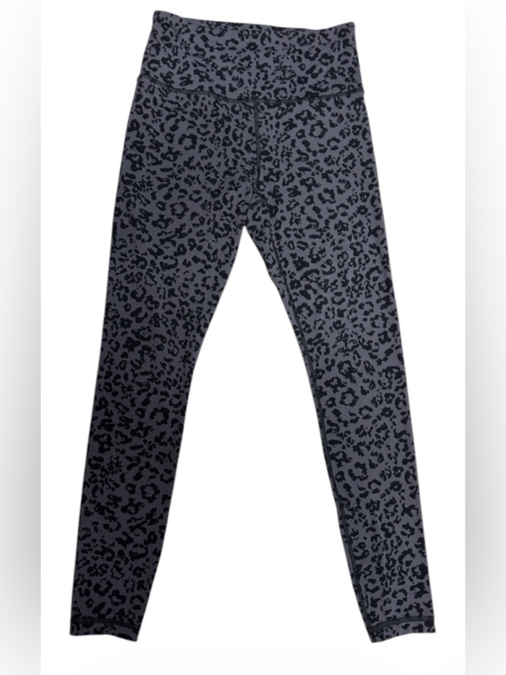 Athleta Black and Purple Gray Leopard-Print Leggings Sz S